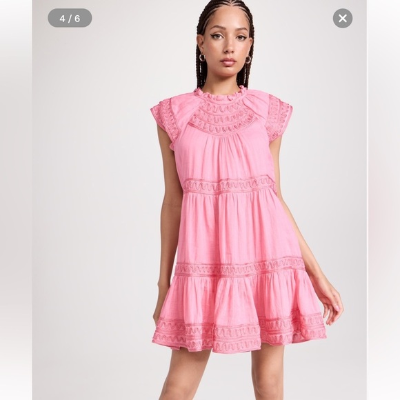 Veronica Beard - $598 Keely Pink Dark Peony Mini Dress Size 4 - Like NEW! - Picture 6 of 14